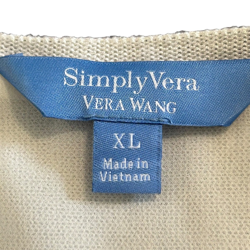 Simply Vera Vera Wang Womens White Knit Lined Open Front Cardigan Sweater XL - Picture 3 of 11